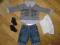 Spodnie George + bluzka koszula + body+ skarp 56