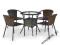 ZESTAW STÓŁ + 4 KRZESŁA MIDAS RATTAN BRĄZOWY OGRÓD