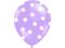 Balon lawendowy w białe kropki grochy 1 szt