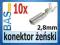 Konektor żeński _ nasuwka _ 2,8mm _ srebrny _10szt
