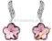 -50% SWAROVSKI ZŁOTE KOLCZYKI RÓŻOWE PUDEŁKO RUSH