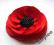 Spinka mak, czerwony mak satynowy, handmade