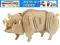 PUZZLE DREWNIANE 3D PRZESTRZENNE ŚWINIA