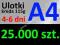 Ulotki A4 nakład 25000 szt., papier kredowy 115g