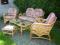 KPL.RATANOWY SOFA +2 FOTELE + ŁAWA+ PUFA  /RATTAN/
