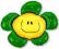 BALON 24'' balony hel słonko kwiat KWIATEK zielony