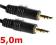 Kabel przewód Jack - Jack 3,5mm Stereo GOLD - 5m