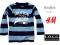 H&amp;M LOGG bluzka paski WELUROWY NADRUK 10-12 L