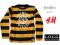 H&amp;M LOGG bluzka w paski WELUROWY NADRUK 10-12