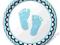 TALERZE BABY SHOWER NARODZINY BABY FEET NIEBIESKIE