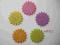 kwiatki drewniane 5 kolorów kartki 10 szt