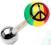 PEACE kolczyk Języka akrylowy reggae rasta jezyku