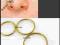 SREBRO DO NOSA SEPTUM KÓŁECZKO 0,8 x 8 mm ZŁOTY