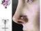 SERCE KOLCZYK DO NOSA 925 SREBRO 0,7/7/3mm RÓŻOWY