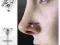 SERCE KOLCZYK DO NOSA 925 SREBRO 0,7/7/3mm SREBRNE