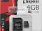 Karta Micro Kingston 4GB Class 10 SDHC + adapter