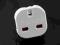 Adapter przejściówka PL wtyk - ANGLIA UK biała