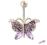 KOLCZYK DO PĘPKA MOTYL CYRKONIE KRYSZTAŁKI FIOLET