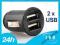 523~ ZASILACZ ŁADOWARKA SAMOCHODOWA 2x USB 2.1A 1A