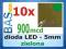 Dioda LED 3mm _ zielona _ 900mcd _ 10 szt