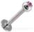 Kolczyk do wargi labret z kryształkiem 1.2/8/3mm