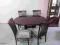 Stół 4 krzesła rozkładany mahoniowy