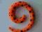 Spirala  4mm POMARAŃCZOWA W CZARNE GWIAZDKI !!!