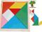TANGRAM GRA LOGICZNA łamigłówka drewniany 11,5 cm