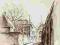Zabytkowa Uliczka .Klasowa Akwarela .Sygnowana .