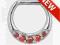 Kółko z kryształkami - Septum 1.6 / 6 mm -Czerwone