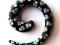 Spirala CZARNA W BIAŁE CZASZKI  5mm!