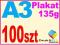 Plakat Plakaty Ulotki A3 100szt kreda 135g
