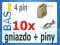 Gniazdo HU 4pin + piny _ 10 sztuk