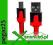KABEL USB płaski - MICRO USB synch-ład CZERWONY