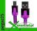 KABEL USB płaski - MICRO USB synch-ład FIOLETOWY