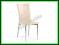 Krzesło metalowe K113 krem beż chrom eskóra HALMAR