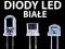 DIODY dioda LED BIAŁE 3 rodzaje 25SZT 3mm 5mm 10mm