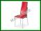Krzesło metalowe H-171 czerwone skóra chrom SIGNAL