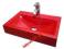 :I: czerwona umywalka nablatowa 55x36x10cm
