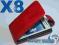 ETUI DELUX SE X8 XPERIA + FOLIA / RED CZERWONA