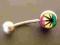 Kolczyk kolczyki do pępka  piercing RASTA REGGAE