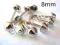 Ćwieki pukle srebrne grzybki **20szt** 8mm wąsami