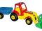 DUŻY KOLOROWY TRAKTOR Z PRZYCZEPA ZABAWKA POLSKI
