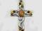 Srebrny krzyż z bursztynami