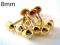 Ćwieki pukle złote półkule **20szt** 8mm wąsami