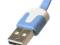 IPHONE 5G KABEL USB PŁASKI NIEBIESKI HQ 5S 5C