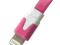 APPLE IPHONE 5G KABEL USB PŁASKI RÓŻOWY HQ 5C 5S