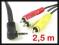 Kabel, redukcja, adapter, Jack 3,5/3xRCA  dł. 2,5m