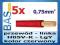 Przewód _ linka 1x 0,75mm czerwony _ H05V-K _  5m