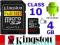 KINGSTON KARTA PAMIECI 4GB MICRO SD class 10 UHS-1